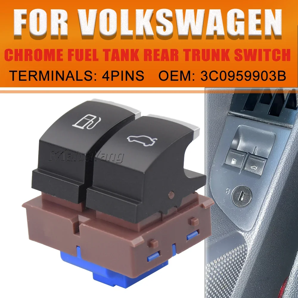 

3С 0959903 B Автомобильный хромированный газовый топливный бак, кнопка открытия, задний переключатель багажника для Audi, VW Passat B6 CC Jetta 6 MK6 EOS