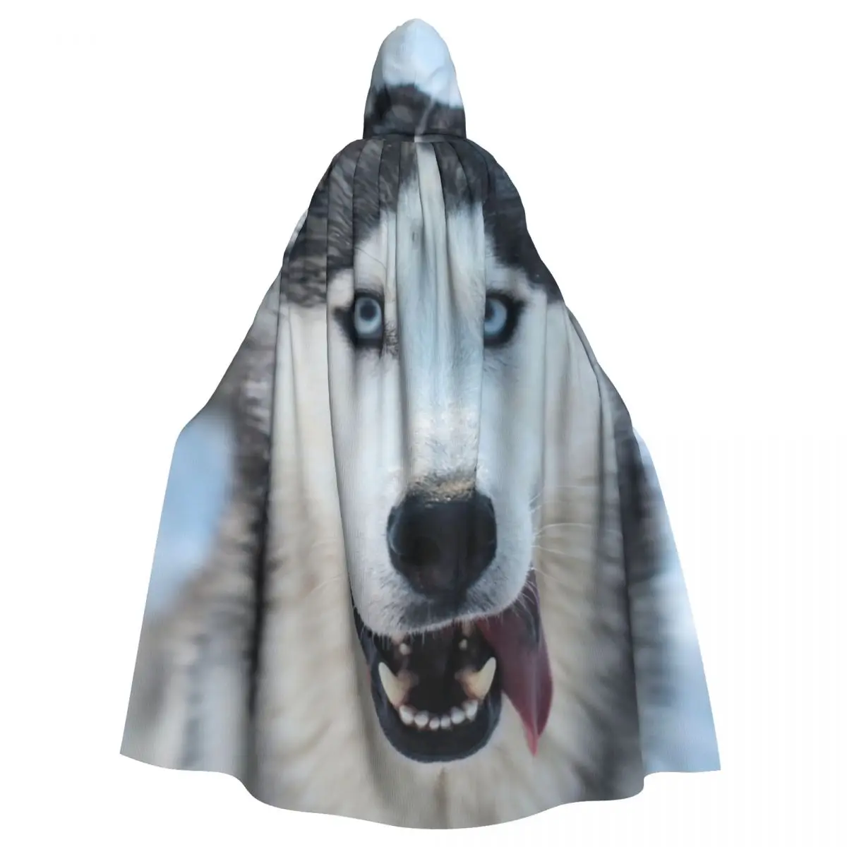 

Unisex Adult Husky Dog Cloak with Hood Long Witch Costume Cosplay
