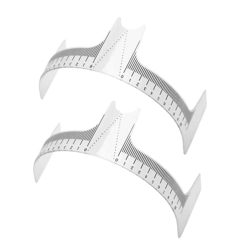 

2 Pcs Eyebrow Rulers Positioning Eyebrow Grooming Stencil Shaper Ruler Tattoo Measure Tools Adhesive Eyebrow Sticker
