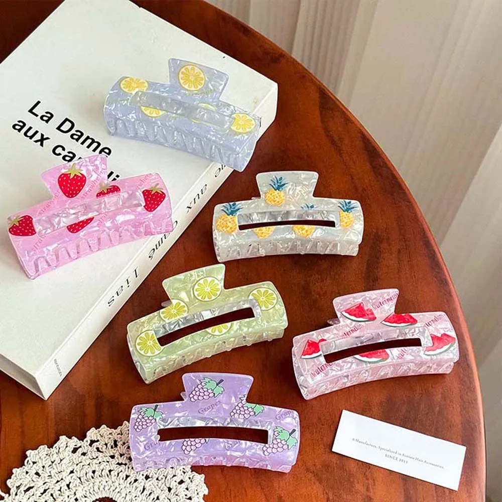 Милая заколка для волос в корейском стиле с фруктами виноград ананас клубника