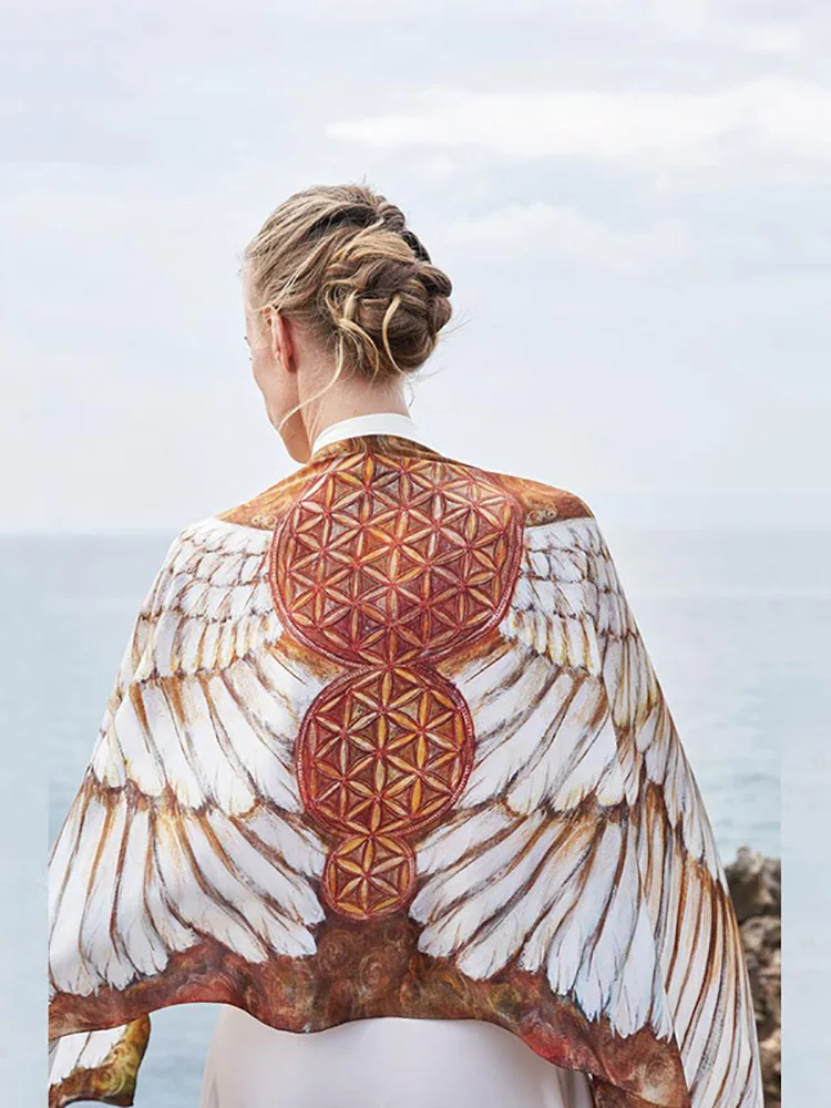 Пляжная накидка Fitshinling в богемном стиле купальник с крыльями и 3D принтом