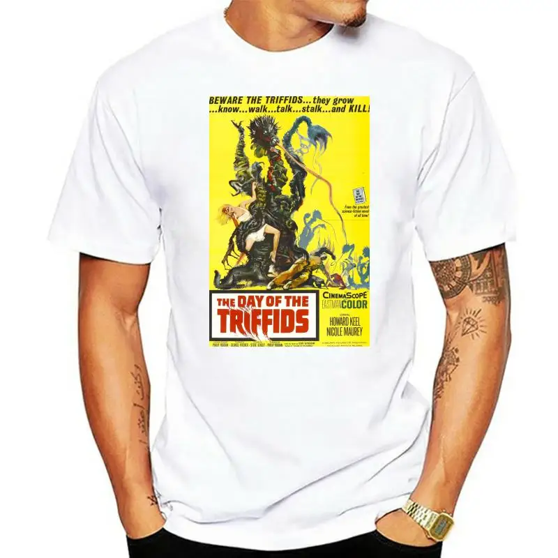 

Футболка Мужская/женская с коротким рукавом, ретро ужас, постер на день Триффидов