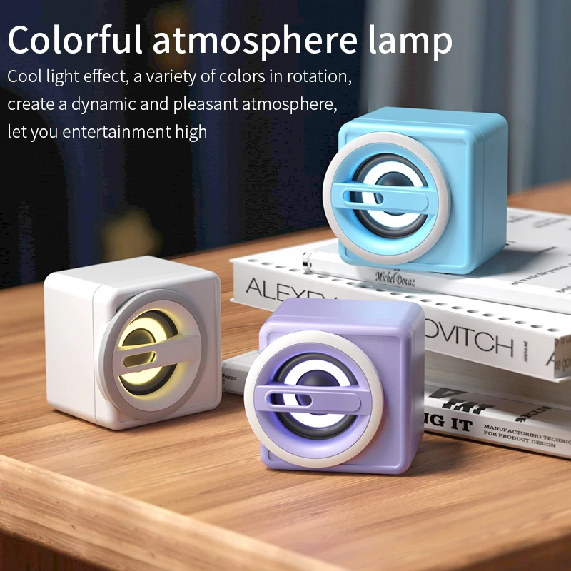 

K1 Mini Computer Speakers Sound Box HIFI Stereo USB Wired LED Light for Cellphones and PC Notebook Not Bluetooth Loudspeakers
