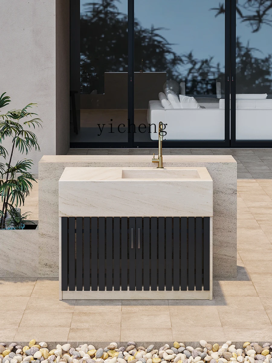 Мраморная Ванна для прачечной с платформой ZC балкона домашняя раковина уборной