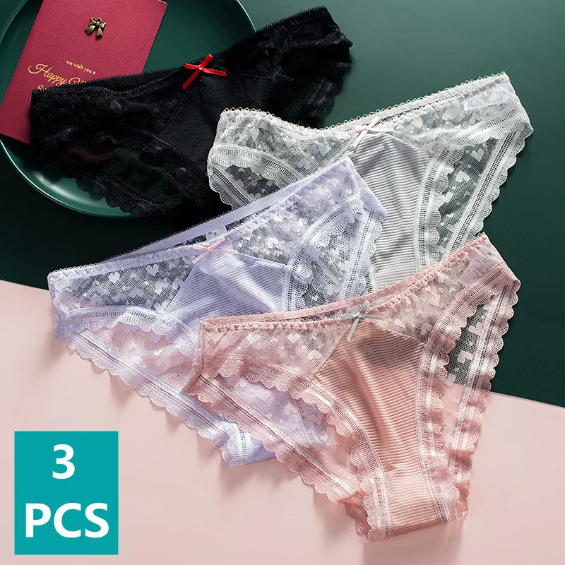 

Кружевные трусики 3 шт./лот, сексуальные женские кружевные трусики, прозрачные трусики с низкой посадкой, нижнее белье, женские трусики, нижн...