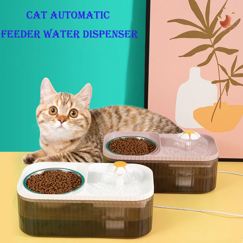 

4 Colors Dog Cat Automatic Feeder Bowl Drinking Dispenser Water Fountain Dispenser Large Capacity Water Dispenser Flowing Water