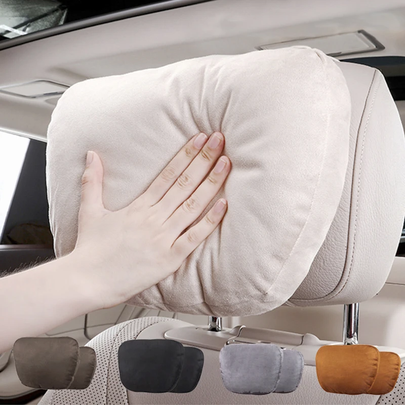 Высококачественная Автомобильная подушка для шеи на подголовник замшевая ткань