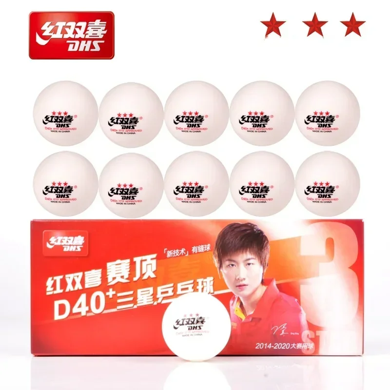 

Original DHS 3 Star D40+ Table Tennis Balls New Material Plastic Poly Ping Pong Balls ITTF approved Seam professional ball