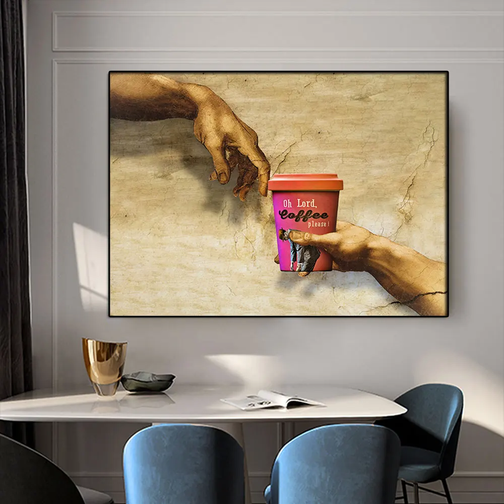 

Altered Art Portrait Fantasy Canvas Prints Paintings Posters Wall Picture Art Coffee Drinker Modern Living Room Porch Home Decor