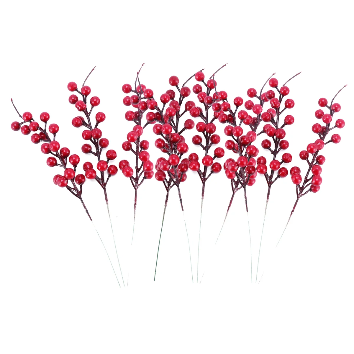 

10Pcs Christmas Tree Pick Holly Berries Christmas Wreath Picks Red Berry Picks Branch Red Berries Artificial Red Berry Stems