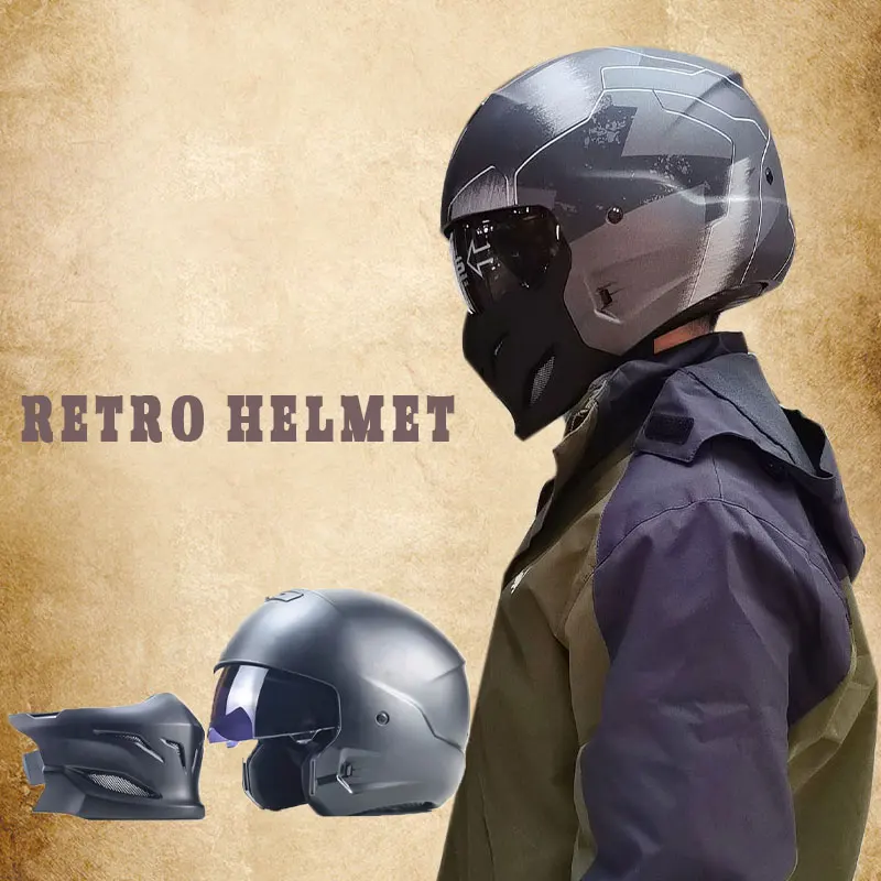 Мотоциклетная осветительная модульная Мужская Ретро-Кепка для шлема acete Casco Cruiser