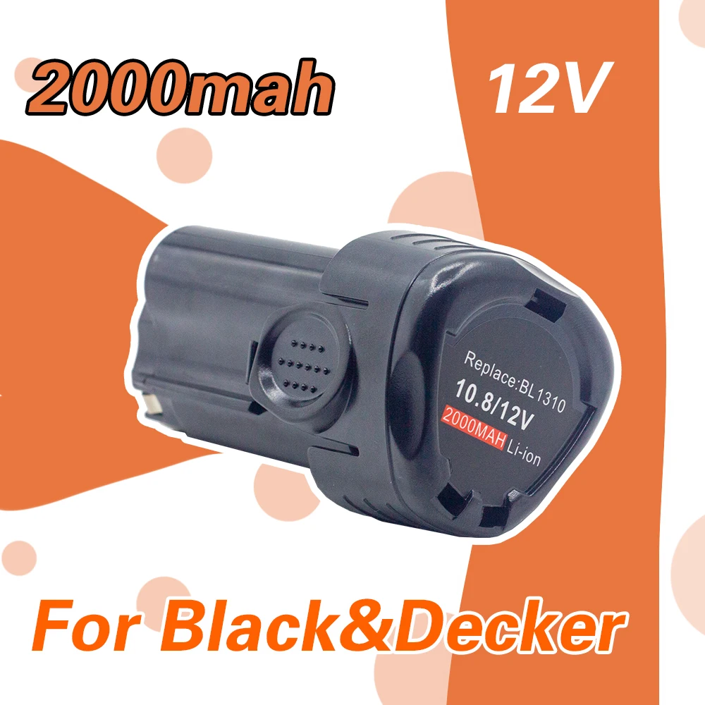 

2Ah 12V LBXR12 LB12 Lithium Rechargeable Replacement Battery for Black & Decker LBX12 BL1510 BL1310 BL1110 Power Tools Batteries