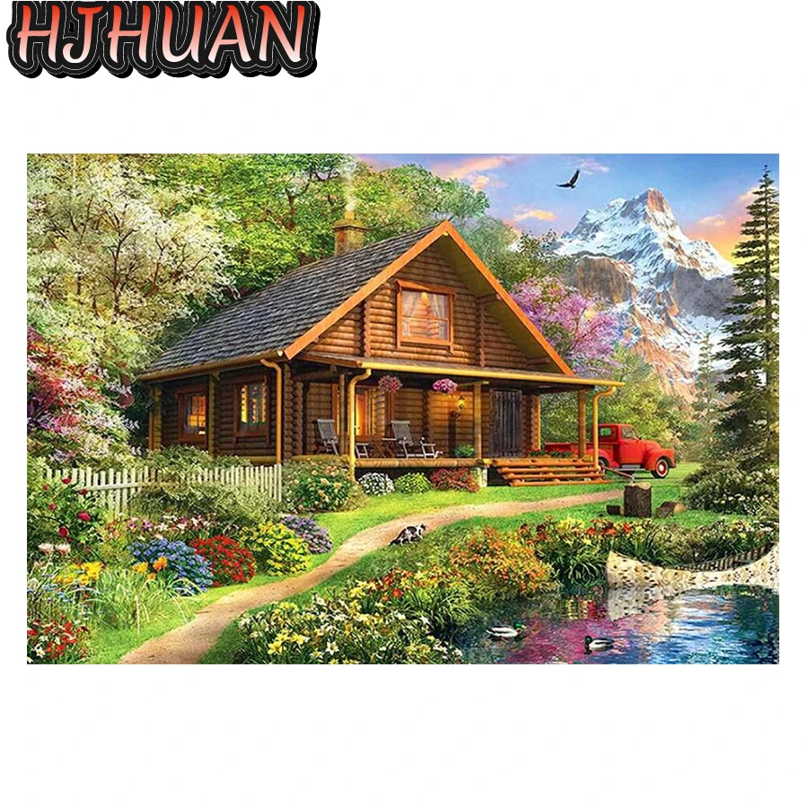 

New 5D diy Diamond Painting House tree bird Full Square/round Diamond Embroidery art Pictures Of Rhinestones Mosaic Home Decor