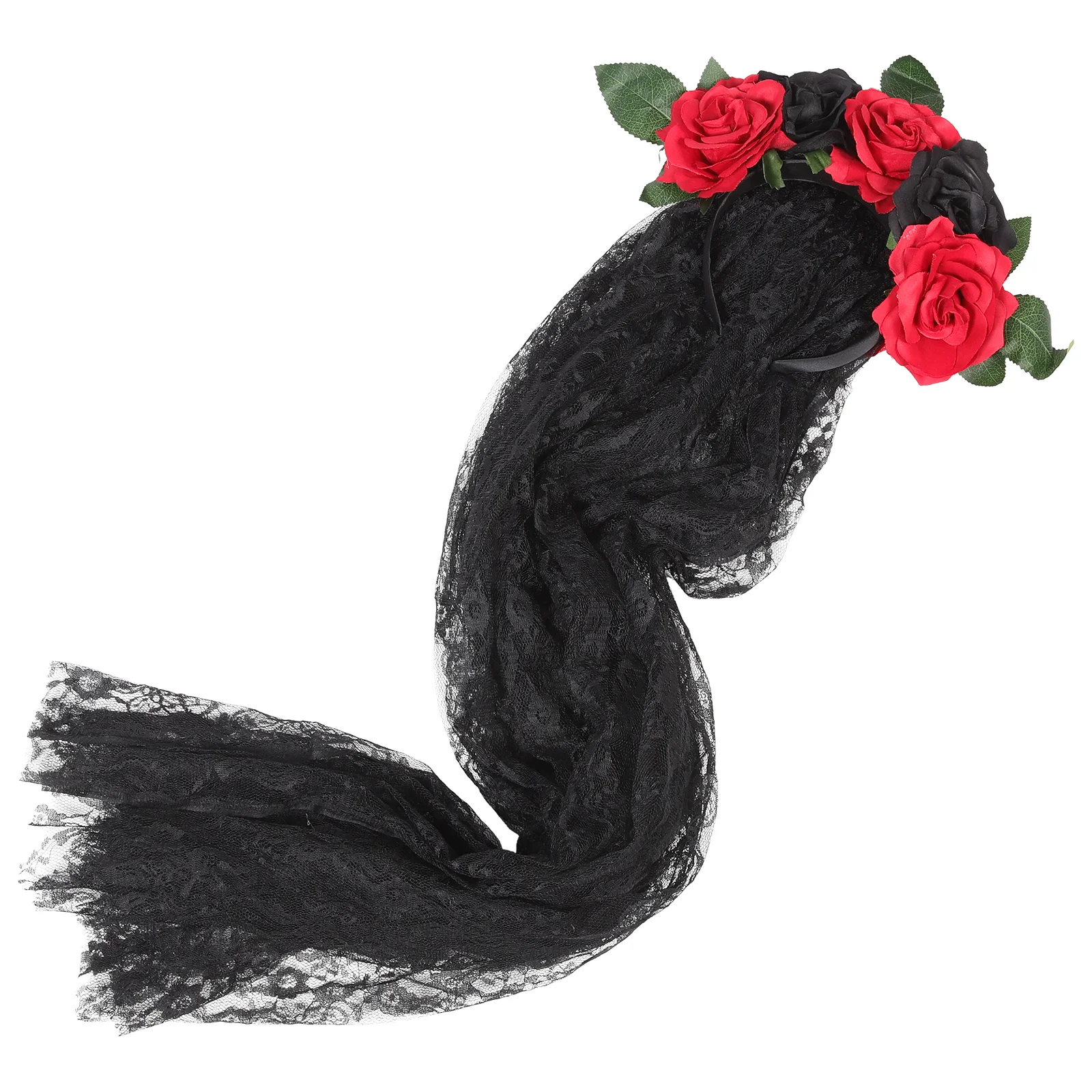 

Аксессуар для костюма на Хэллоуин повязка на голову с готическим цветком головной убор Фата для невесты пластиковые аксессуары