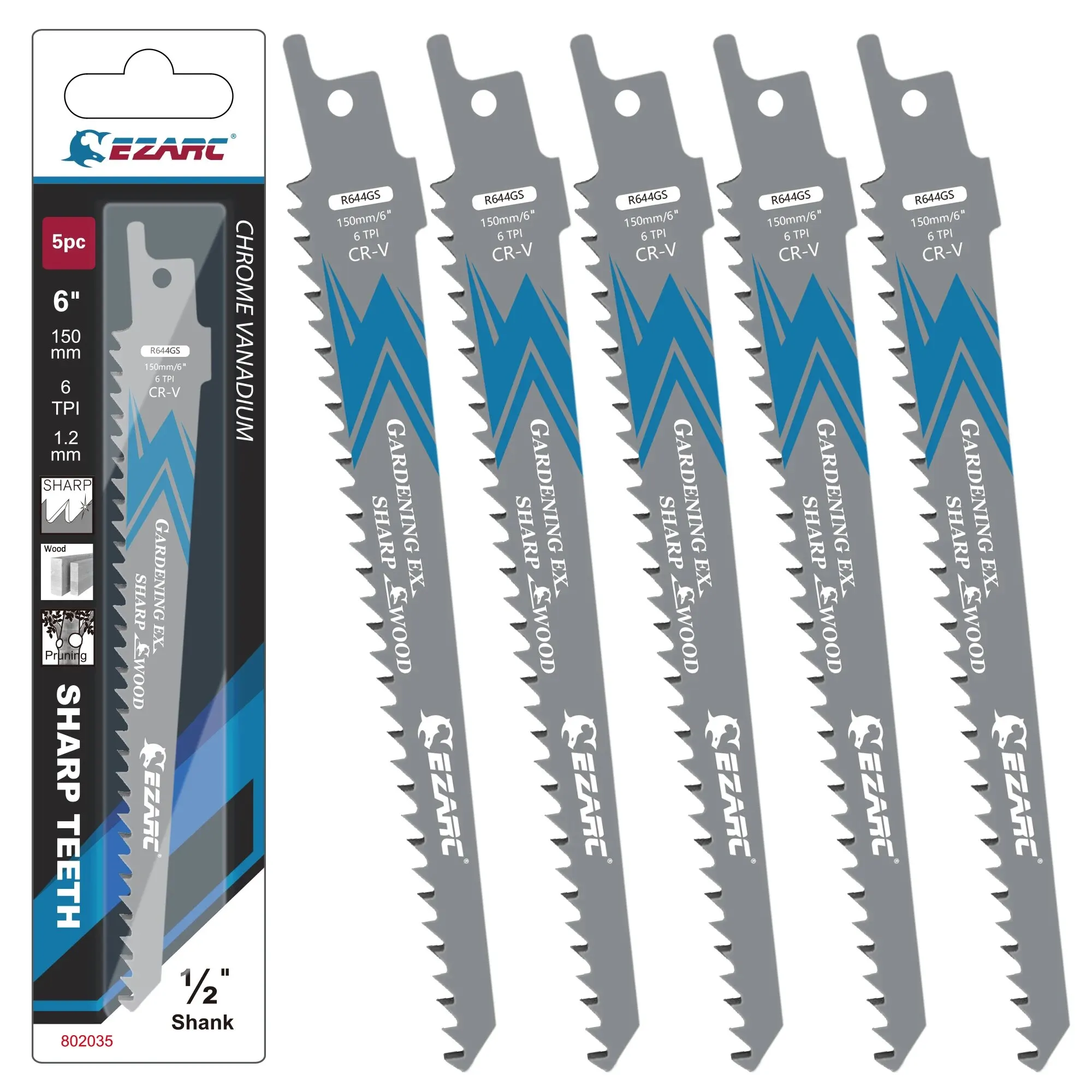 

6TPI обрезка древесины сабельные пилы 6-дюймовые/150 мм 5 шт. полотна для сабельных пил R644GS