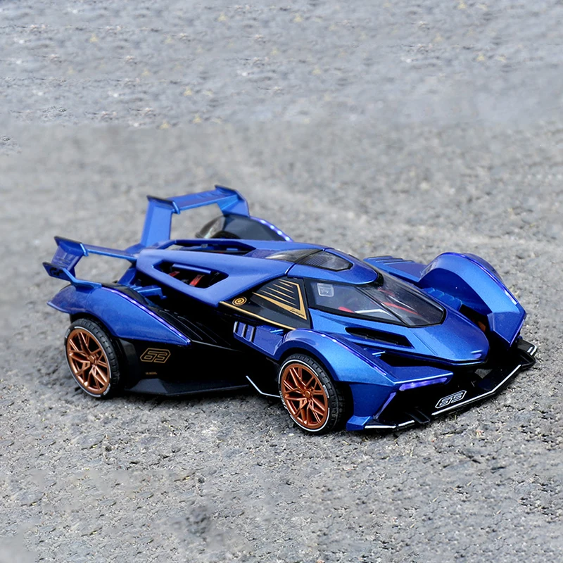 Литая в масштабе 1:24 Спортивная машинка V12 из сплава гоночный автомобиль