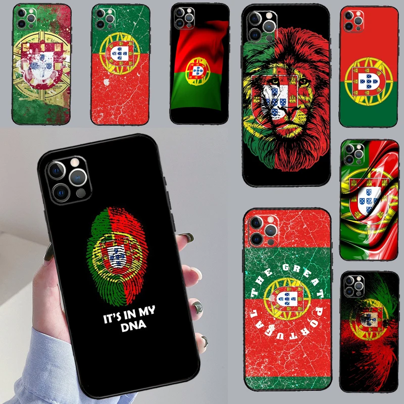 Coque de téléphone avec drapeau du Portugal  étui pour iPhone 11 12 13 14 Pro 12 13 Mini X XR XS Max