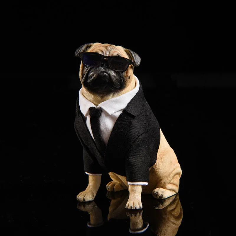

JXK018 1/6 Scale Soldier Scene Accessories Cute Formal Clothes Pug 8cm Gentleman Pug Dog for 12in Action Figure Body Model