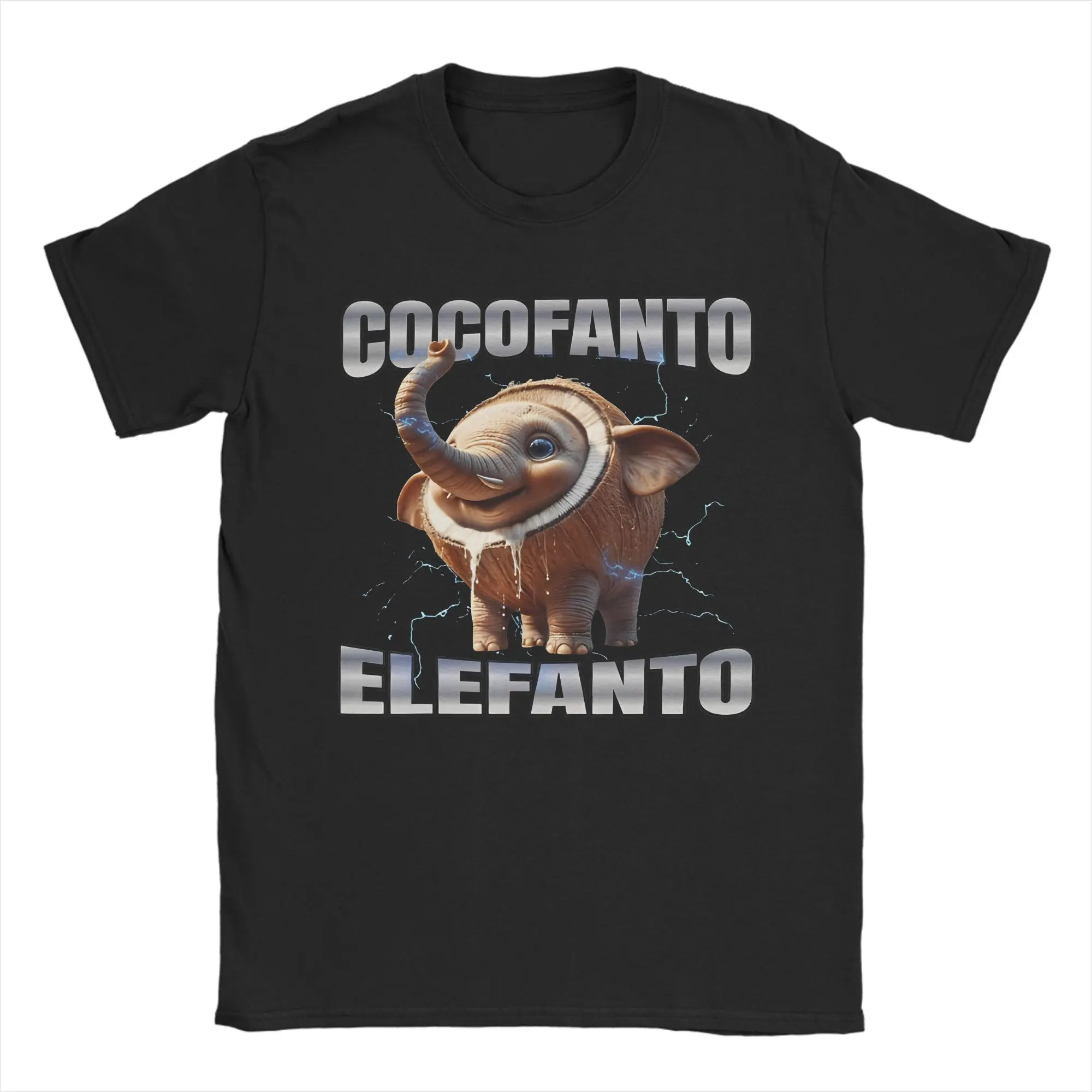 Фото Потрясающая винтажная забавная футболка Cocofanto Elefanto для мужчин и женщин, хлопковые футболки с круглым вырезом, итальянские футболки Brainrot, одежда больших размеров №4
