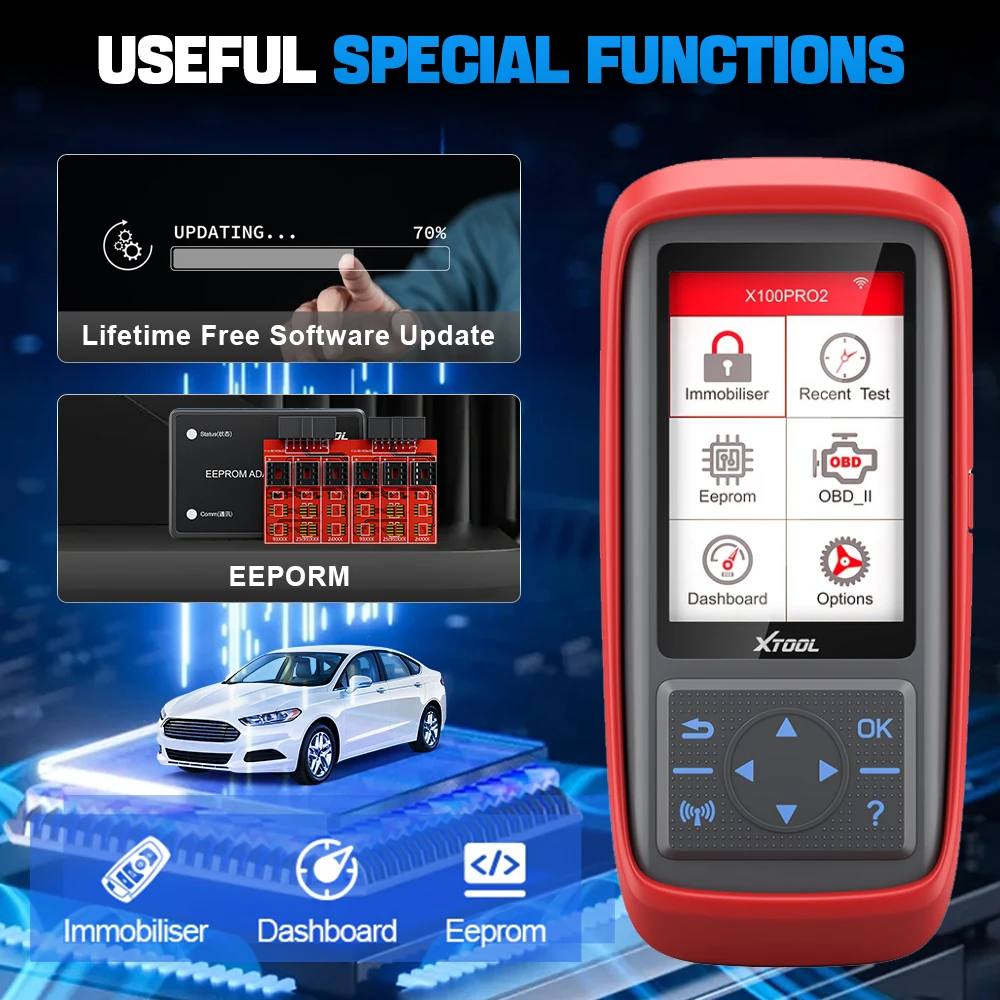 Считыватель кодов автомобиля XTOOL X100Pro2 сканер OBD2 с EEPROM ECU программатор ключей