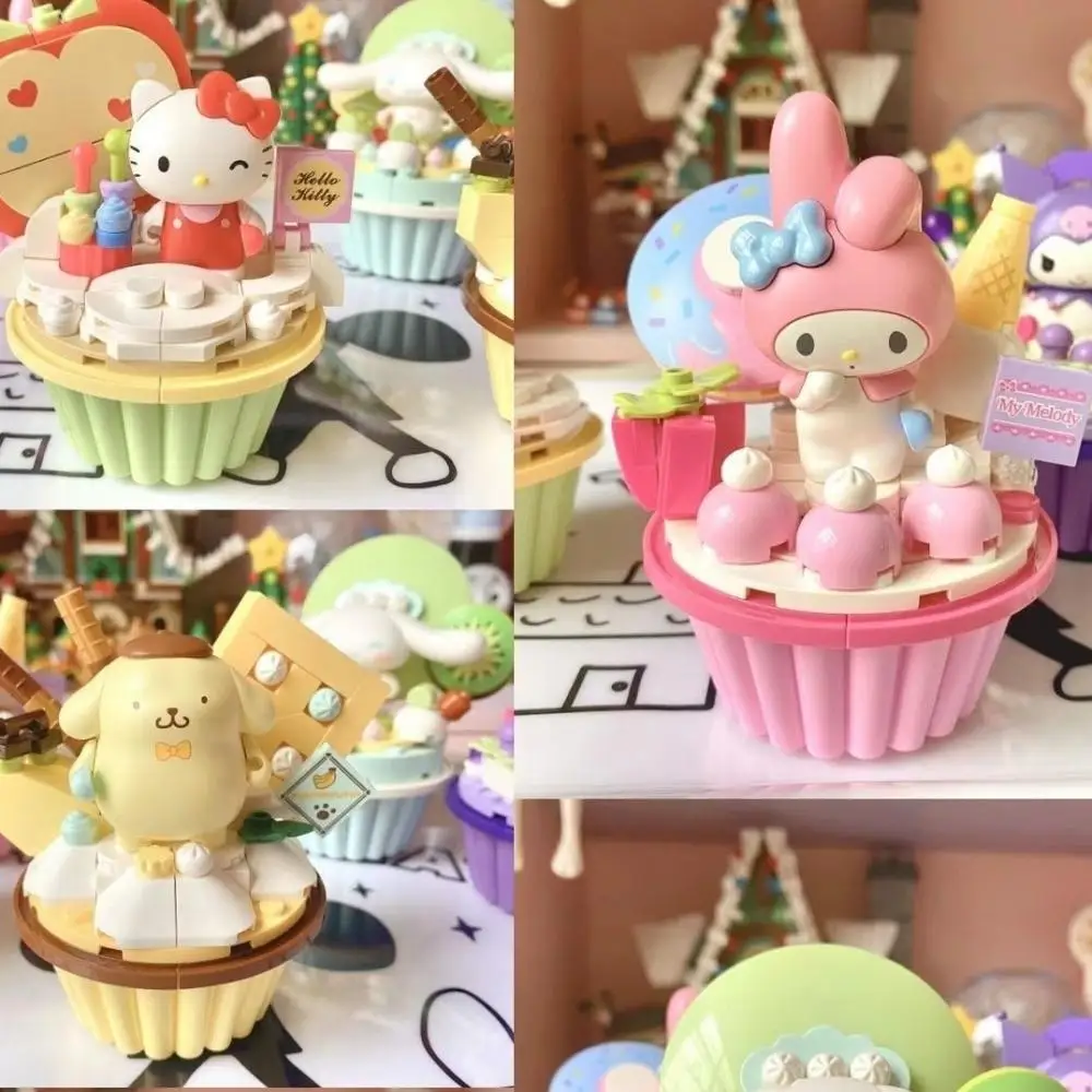 

Cinnamoroll Kuromi Pompompurin Hello Kitty My Melody Sanrio, Мультяшные украшения, аниме фигурка, модель, игрушки для девочек, подарок