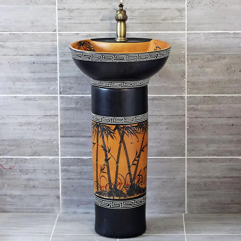 

Pedestal Basin Outdoor Wash Basin Inter-Platform Basin Integrated Vertical Courtyard Floor-Standing Washbasin Sink