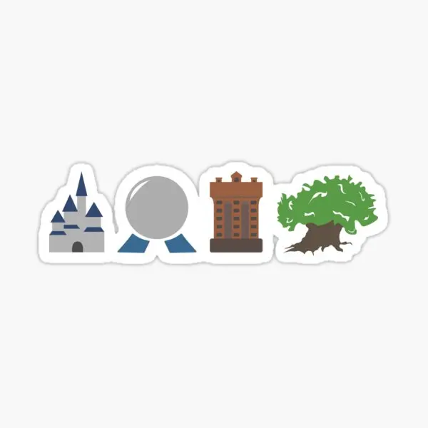 

The Four Parks Of Magic 5PCS Stickers for Room Background Funny Living Room Stickers Laptop Cartoon Luggage Kid Water Bottles