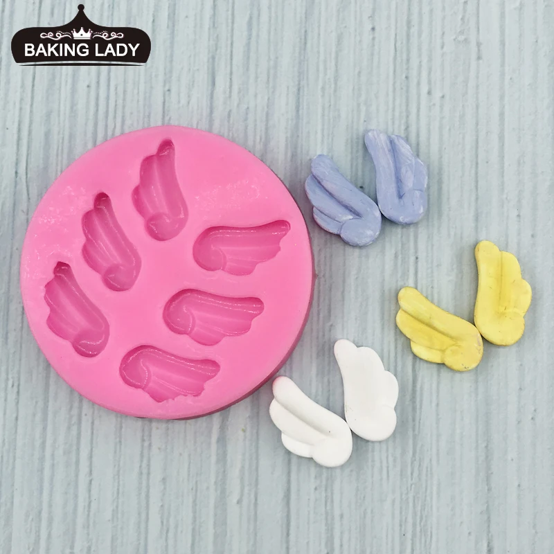 

MNYB Handmade fondant cake silicone mold Angel wings chocolate mold diy Clay Resin Art Pastry Kitchen Baking Accessories Set