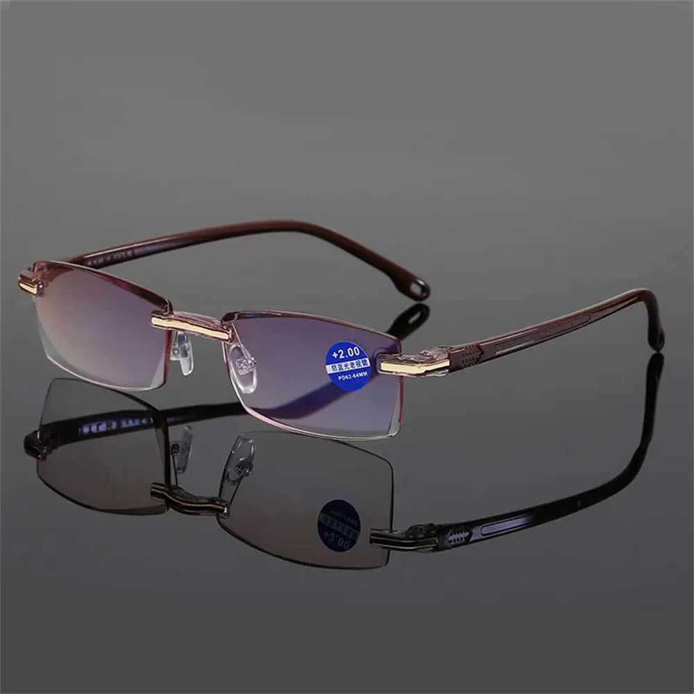 

Mikibobo Reading Glasses Men Anti Blue Rays Presbyopia Goggles Women Vintage Rimless Eyewear Diopter 1.0 1.5 2.0 2.5 3.0 3.5 4.0