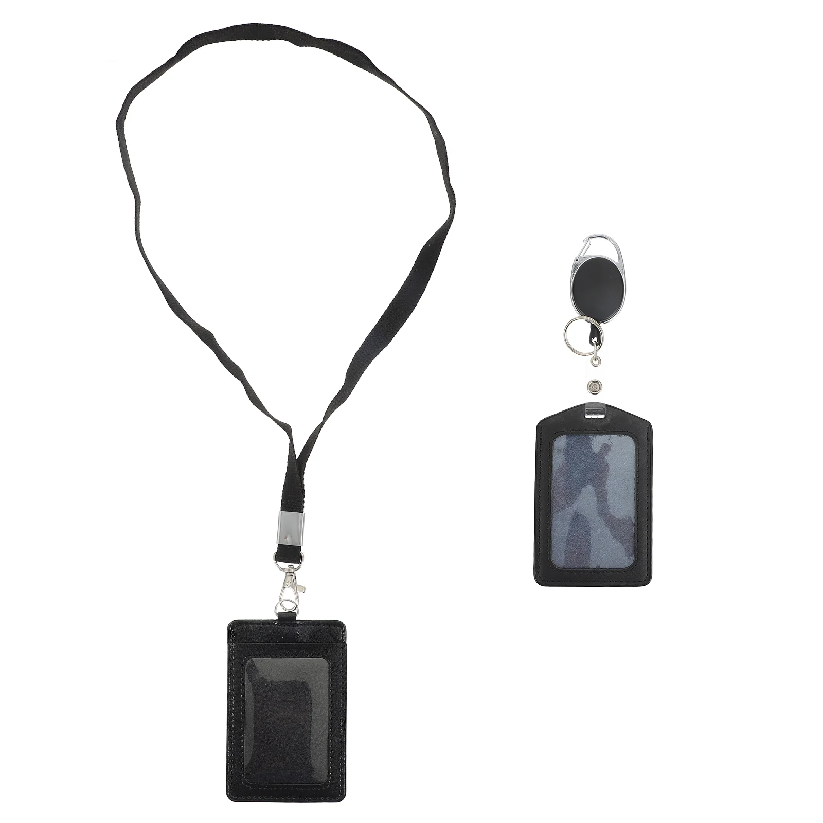 

Badge Holder Id Clip Retractable Reel Case Holders Carabiner Pu Buckle Keychain Accessories Tag Key Sleeves Badges Work Business