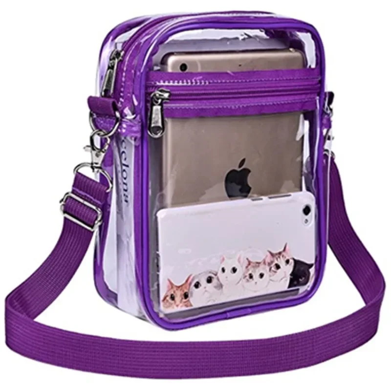 Большая прозрачная сумка-мессенджер из ПВХ женская сумка на одно плечо