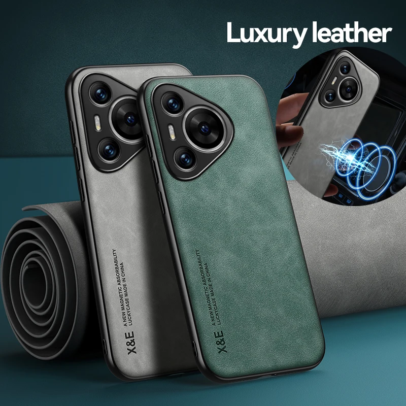 Силиконовый Магнитный кожаный мягкий чехол для телефона Huawei Pura 70 Ultra P50 Pro P60