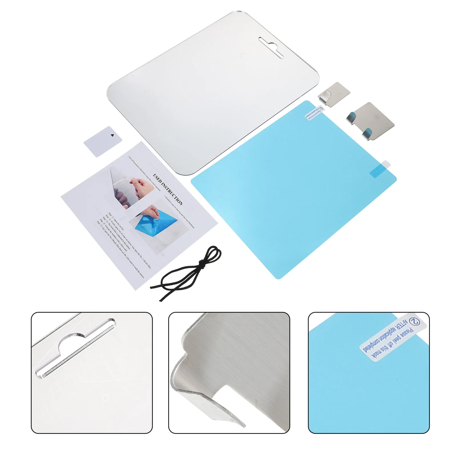 

1 Set Fog-proof Makeup Acrylic Mirror Men Shaving Mirror Set for Bathroom