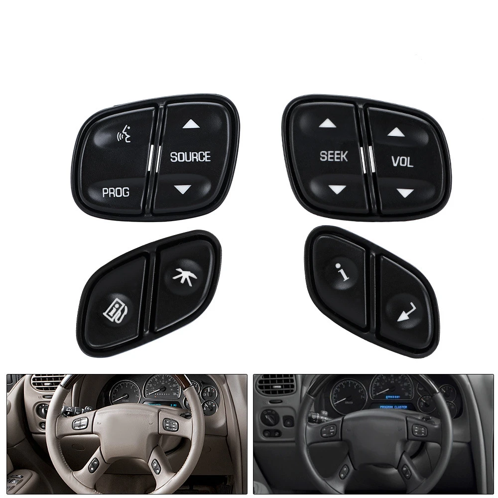 

​4Pcs Steering Wheel Radio Volume Control Switch Button For Silverado GMC 21997738 21997739 1999442 1999443