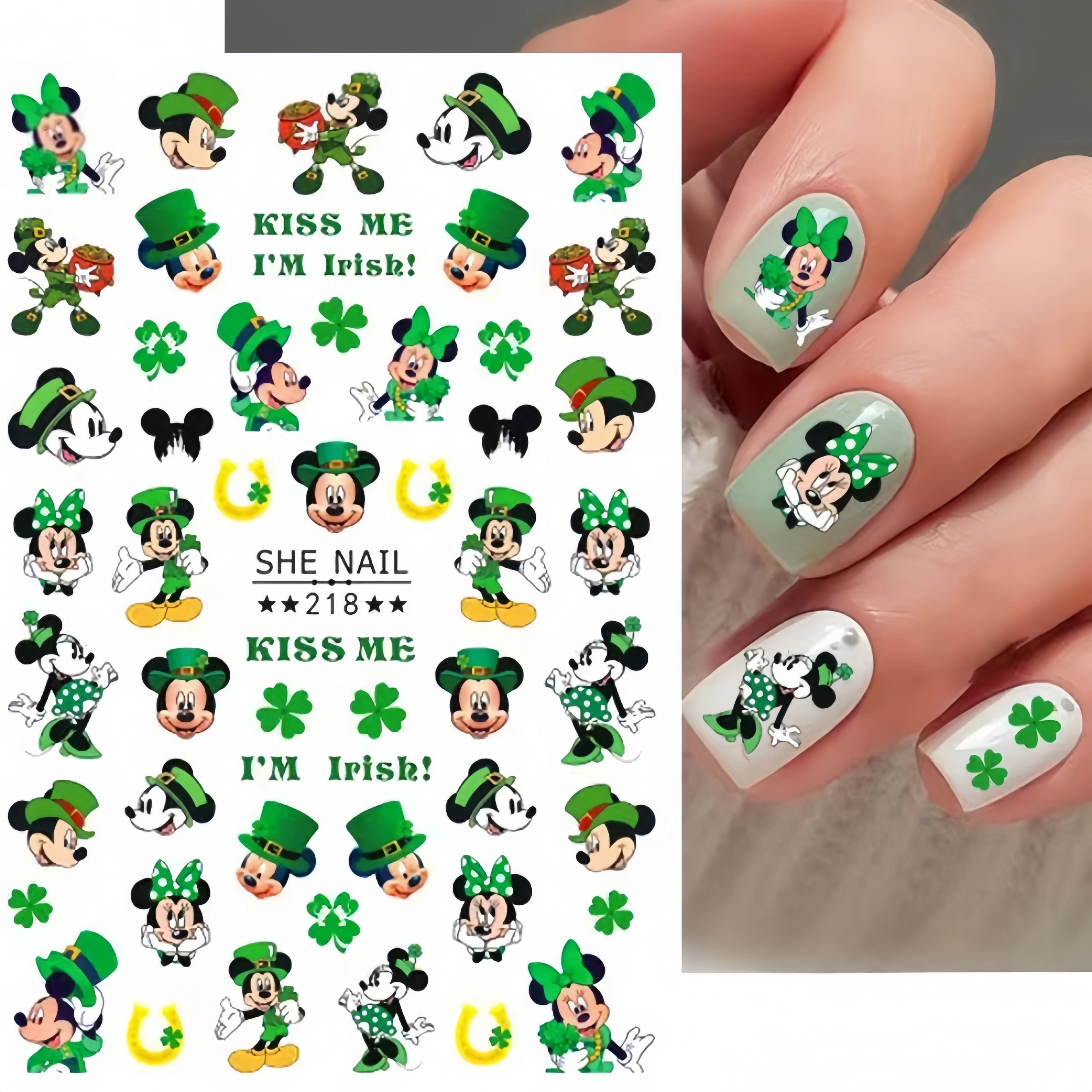 1PCS Disney Nail Stickers Cartoon Mickey For Nails Anime Minnie Princess Series Lion King Mary Cat Art Decoration