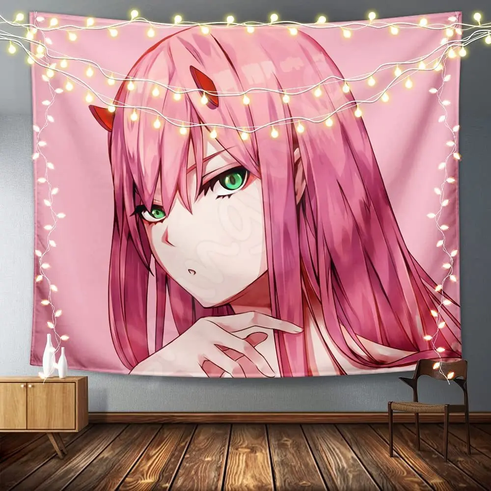 

Syifasya Darling In The Franxx Tapestry Wall Hanging Decoration, Anime Zero Two Tapestry For Bedroom Living Room Dorm Home Decor