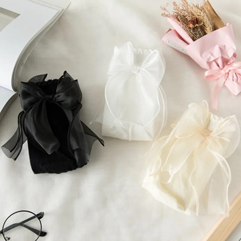 Женские носки 1 пара с оборками большим бантом в стиле &quotЛолита&quot аксессуары для