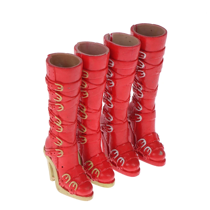 

1Pair 1:6 Doll Fashion Boots Hand Made High Heel Bandage PU Leather Shoes for 1/6 30cm BJD/SD Dolls Shoes Doll Accessories