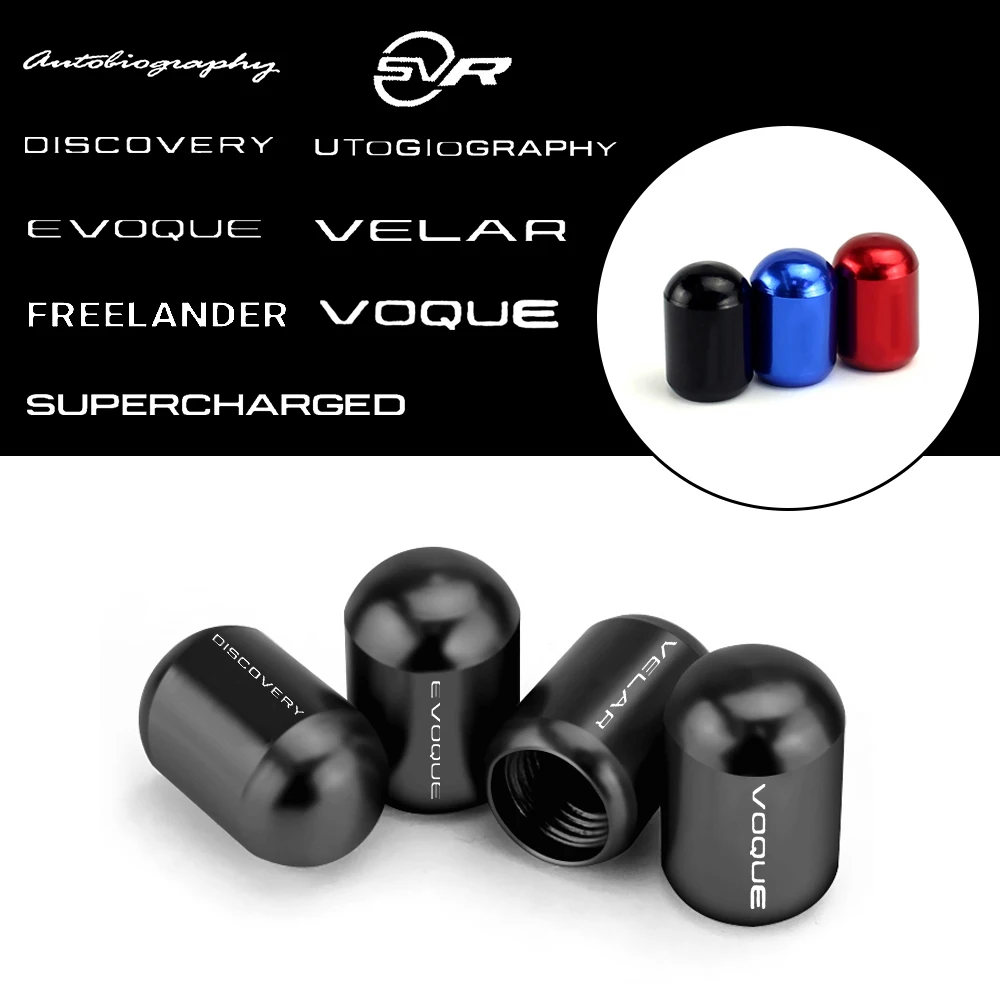 

4PCS Car Wheel Air Rim Cover Tire Valve Waterproof Caps Exterior for Land Rover Voque EVOQUE VELAR SVR