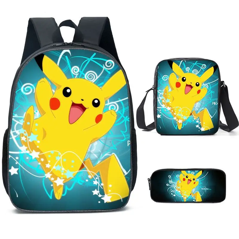 

Pokemon School Bag Backpack Storage Bag Anime Cute Pikachu Pencil Case Teen Girl Boy Large Capacity Rucksack Gift for Students