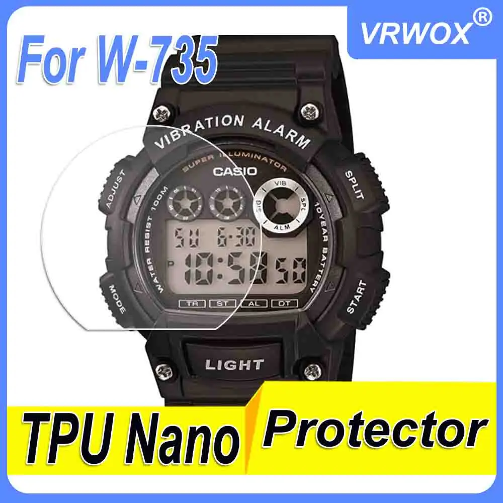 

Protector For Casio W-735 DW9052 7900 DW-6900 G9000 8900 9300 W736 5700 GW-9400 TPU HD Clear Anti-Scratch Nano Screen Protector