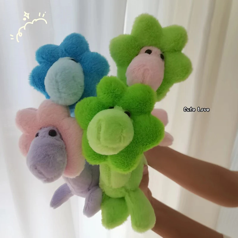 Милый брелок в виде динозавра с подсолнухом маленький динозавр пара подвеска для