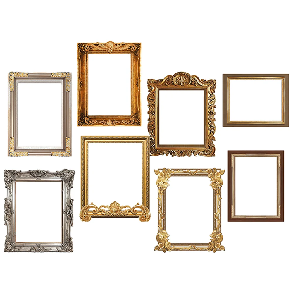 

8pcs Picture Frames Wall Stickers Photo Display Frame Wall Decor Home Background Decor