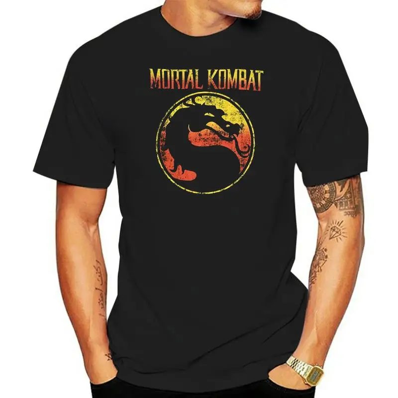 

Футболка с надписью для взрослых, винтажная с логотипом Mortal Kombat