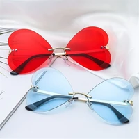 womens fashion heart shape sunglasses party glasses reflective mirror lens metal frame uv 400 sunglasses 2022 new