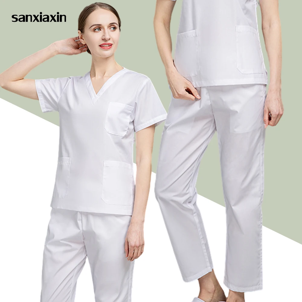 

Medical Clothing For Women Nurse Nursing Scrubs Set Unisex Doctor Uniforms Pet Clinic V-neck Scrubs Tops Straight Pants Workwear
