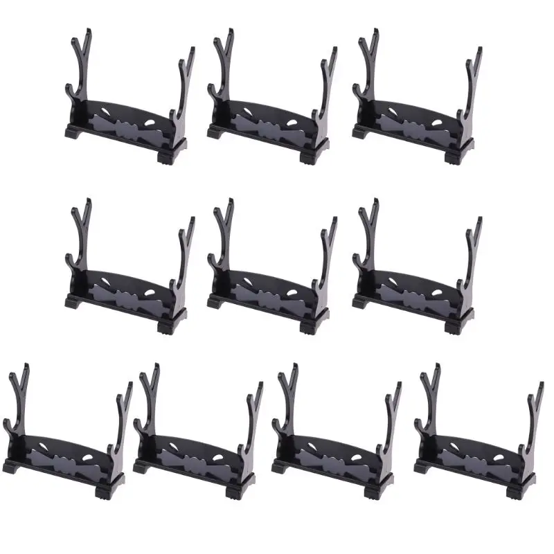 

10 Pcs Two Tiers Holder Display Stand Practical PVC Bracket Rack for Sword Wand