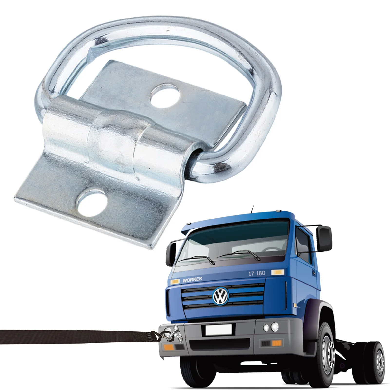 

Galvanized D Shaped Pull Hook Car Tie Down Hooks Iron Stainless Steel Cargo Lashing Ring For Truck Trailer RV Heavy-duty