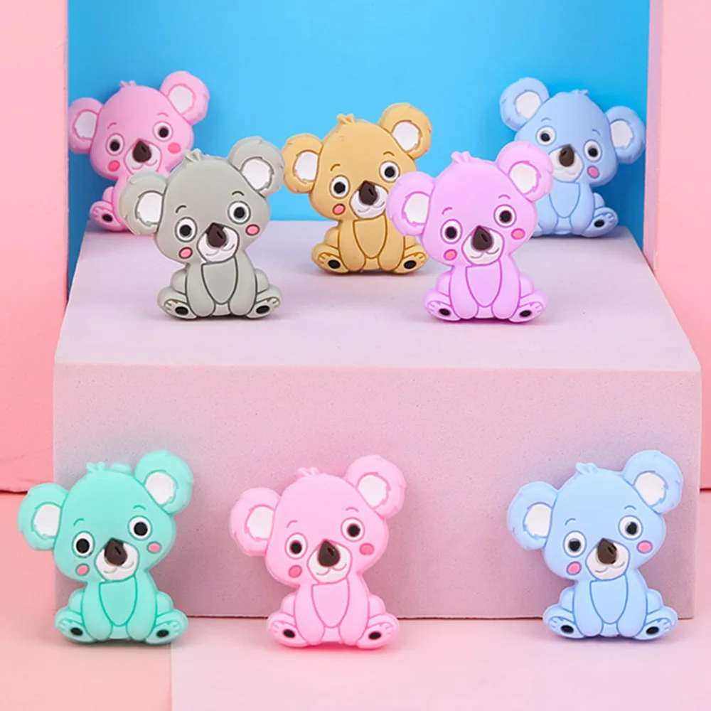 

Sunrony 10pcs Mini Koala Silicone Beads For Jewelry Making Charms For Bracelet DIY Pacifier Chain Accessories Nursing Toys