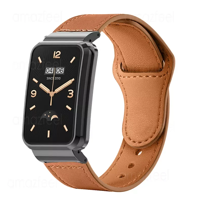 

NEW2023 Genuine Leather Watchband For Mi Band 7 Pro Smart Band Belt For Mi band 7 Pro Strap Case Protector Protective Cover fra